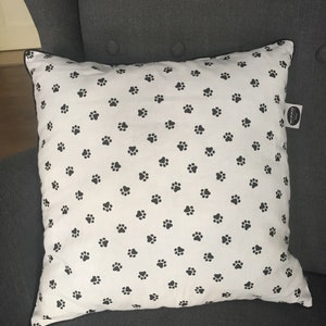 Pillow Paw Print, Monochrome Delight with Animal-Inspired Design image 3