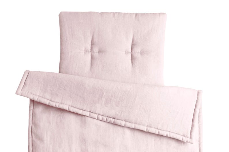 Pink Linen Kids Bed Set, Organic Linen Bedding for Children image 6