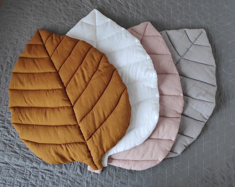 Leaf play mat Organic play mat for baby Leaf rug Baby Play Etsy