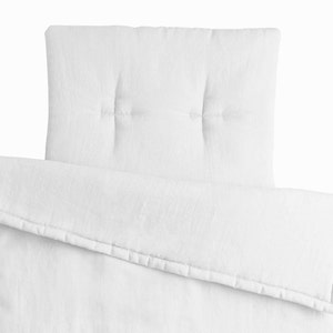 Organic White Linen Baby Bedding, Natural Crib Ensemble
