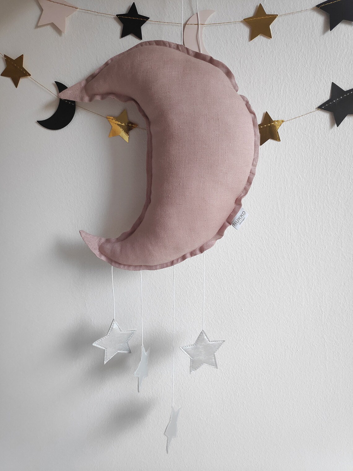 Wall Hanging for Nursery Moon nursery decor Moon mobile Etsy