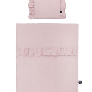 Pink Linen Kids Bed Set, Organic Linen Bedding for Children image 4
