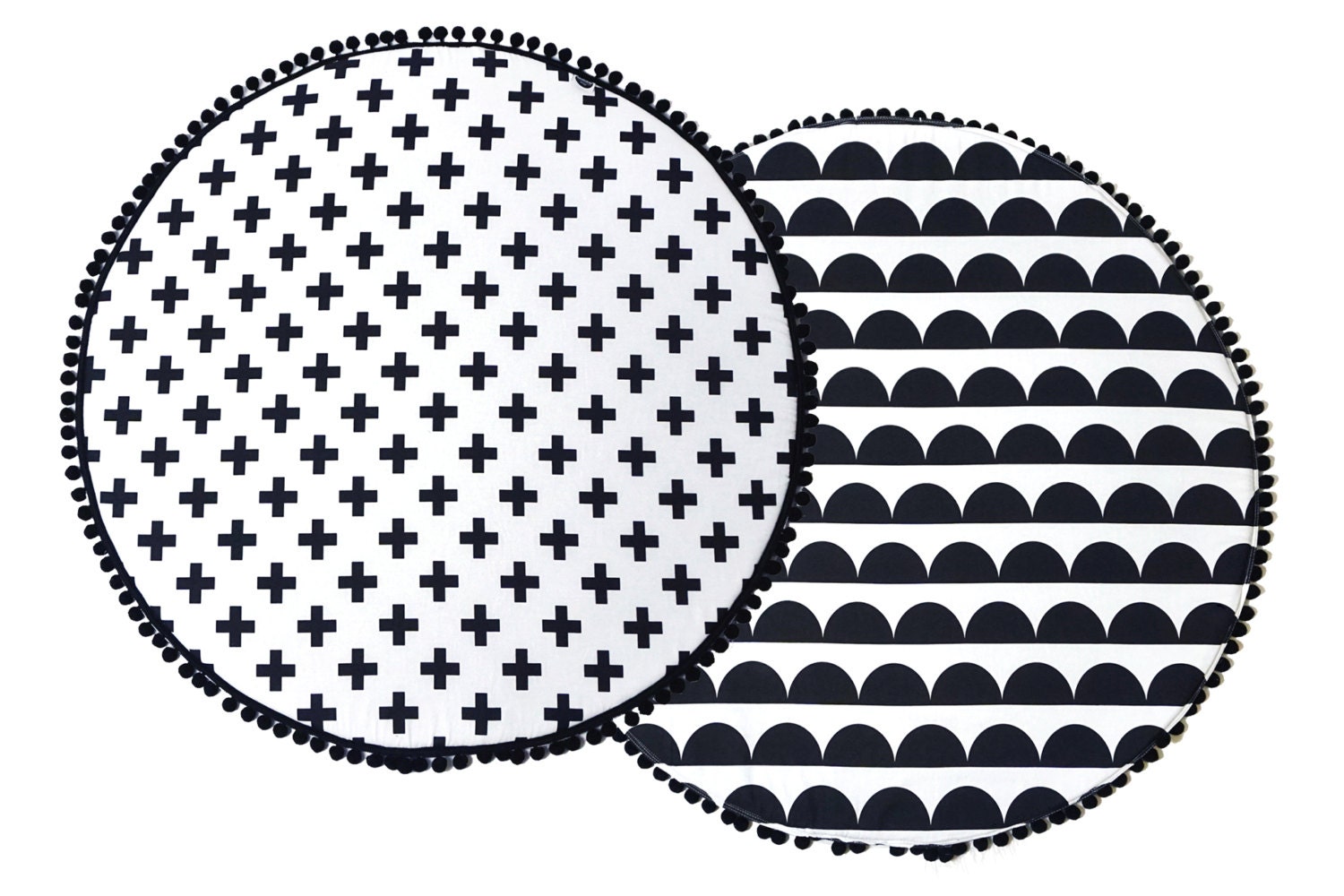 Padded Rug Baby Mat Monochromne Play Mat Black And White Etsy