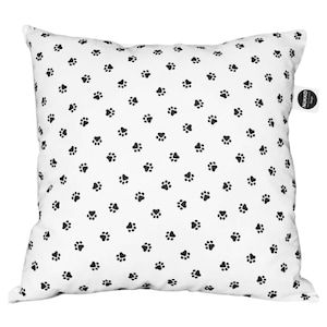 Pillow Paw Print, Monochrome Delight with Animal-Inspired Design image 1