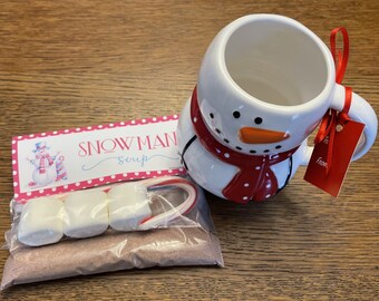 Snowman Holiday Mug and Snowman Soup Gift Box | Ideal Gift for the Holiday Season | Perfect Secret Santa Gift | Snowman Soup