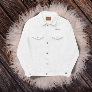 Embroidered Denim Jacket: Unisex Cotton Blend Vintage Style