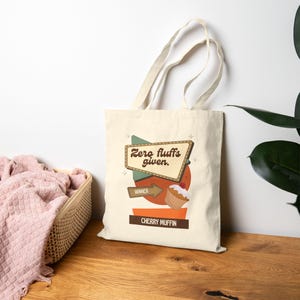 Bolsa de lona de algodón con diseño de muffin de cereza: bolsa de compras ecológica