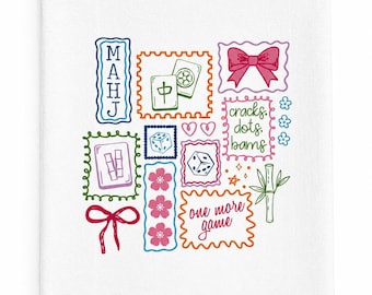 Mahjong Kitchen Towel - Cotton Hostess Gift - Mother’s Day Gift