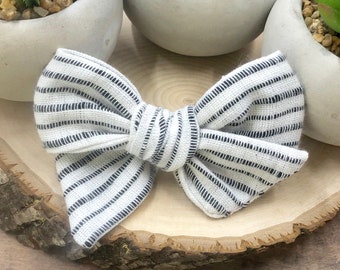 White Mariner Cloth Bow | 20 styles | Schoolgirl Bow, Tuxedo Bow, Pigtail Bow, Sailor Bow, White Black Woven Bow, BUY 3 GET 1 FREE!