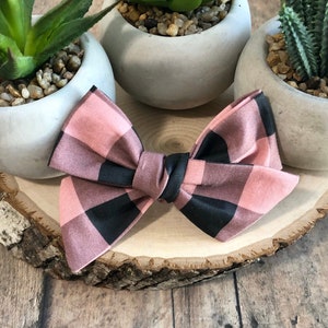 20 styles | Buffalo Check Bow | Pink and Black | Plaid Bow, Valentine Bow, Fall Bow, Schoolgirl Bow, Pigtail Bow, BUY 3 GET 1 FREE!