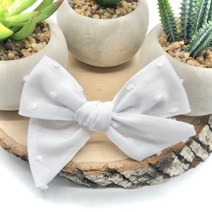 White Swiss Dot Bow | 20 styles | Dotted Swiss, Clip Dot Bow, Schoolgirl Bow, Tuxedo Bow, Sailor Bow, Pigtail Bow, BUY 3 GET 1 FREE!