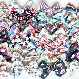 Patriotic Bow, You Choose One! | 20 styles | Schoolgirl Bow, Pigtail Bows, Sailor Bow, Summer USA Bow, American Flag Bow, Buy 3 Get 1 FREE!