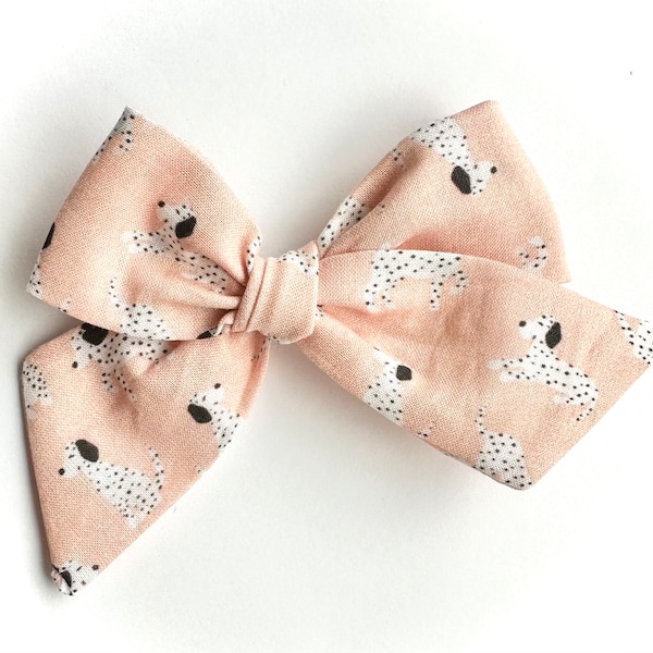 Pink Dalmatian Bow | 20 styles | Animal Dog Bow, Blush Schoolgirl Bow, Sailor Bow, Pigtail Bows, BUY 3 GET 1 FREE!