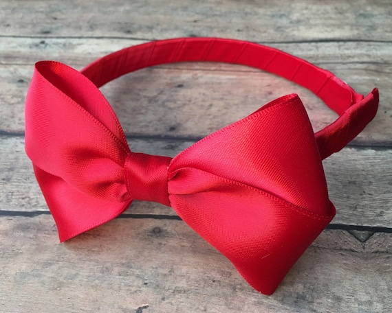 red satin bow on