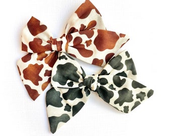 Cow Print Bow | 20 styles | Farm Girl Bow, Halloween Animal Bow, Schoolgirl Bow, Sailor Bow, Pigtail Bows, BUY 3 GET 1 FREE!