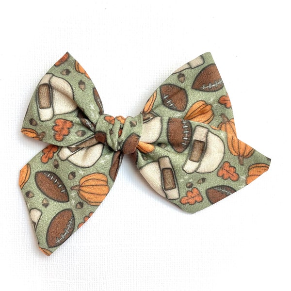 Fall Football Bow | 20 styles | Sports Hair Bow, Schoolgirl Bow, Tuxedo Bow, Sailor Bow, Pigtail Bow, Fall Hair Bow, BUY 3 GET 1 FREE!