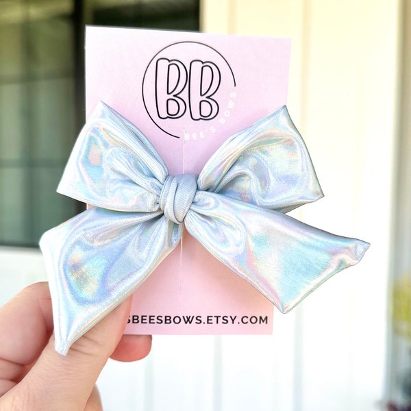 Holographic Silver Bow | 20 styles | New Year Shiny Glitter Bow, Schoolgirl Sailor Bow, Pigtail Bows, BUY 3 GET 1 FREE!