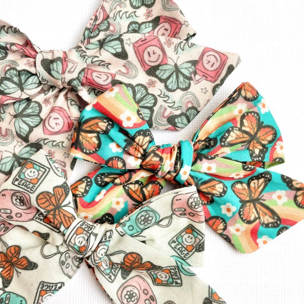 Retro Butterfly Bow, You Choose 1! | 20 styles | Monarch Butterfly Party Favor, Schoolgirl Bow, Sailor Bow, Pigtail Bows, BUY 3 GET 1 FREE!