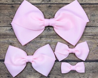 Light Pink Hair Bow, Light Pink Hard Headband, Pink Bow, Pink Hair Bow, Solid Pink Bow, Large Pink Bow, Small Pink Bow, BUY 3 GET 1 FREE!