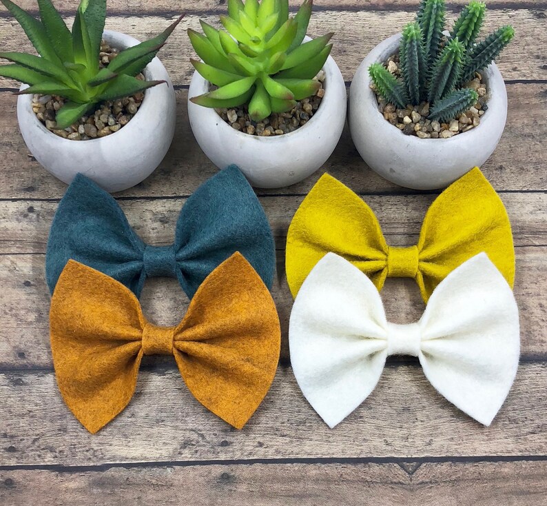 68 Colors Baby Bow Large Wool Felt Bow on Nylon or Clip Big Girl Bow Felt Butterfly Bow Large Felt Bow BUY 3 GET 1 FREE!