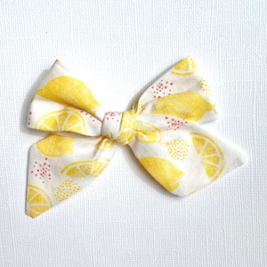 Lemon Bow | 20 styles | Fruit Print Bow, Schoolgirl Bow, Sailor Bow, Pigtail Bows, Spring Summer Hair Bow, BUY 3 GET 1 FREE!