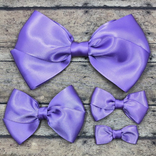 Purple Satin Bow, Light Purple Hair Bow, Small Purple Bow, Large Purple Bow, Purple Headband, Newborn Bow, Baby Headband, BUY 3 GET 1 FREE!