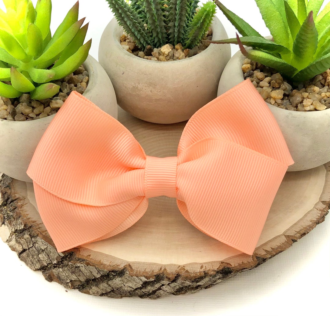 9 Sizes/styles Peach Hair Bow Peach Hard Headband Solid Etsy