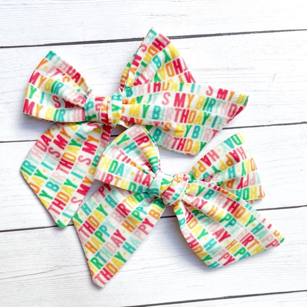 Birthday Hair Bow | 20 styles | Birthday Party Bow, Schoolgirl Bow, Tuxedo Bow, Sailor Bow, Pigtail Bow, Rainbow Bow, BUY 3 GET 1 FREE!