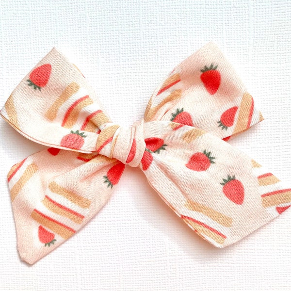 Strawberry Shortcake Bow | 20 styles | Fruit Dessert Bow, Schoolgirl Sailor Bow, Pigtail Bows, Spring Summer Hair Bow, BUY 3 GET 1 FREE!