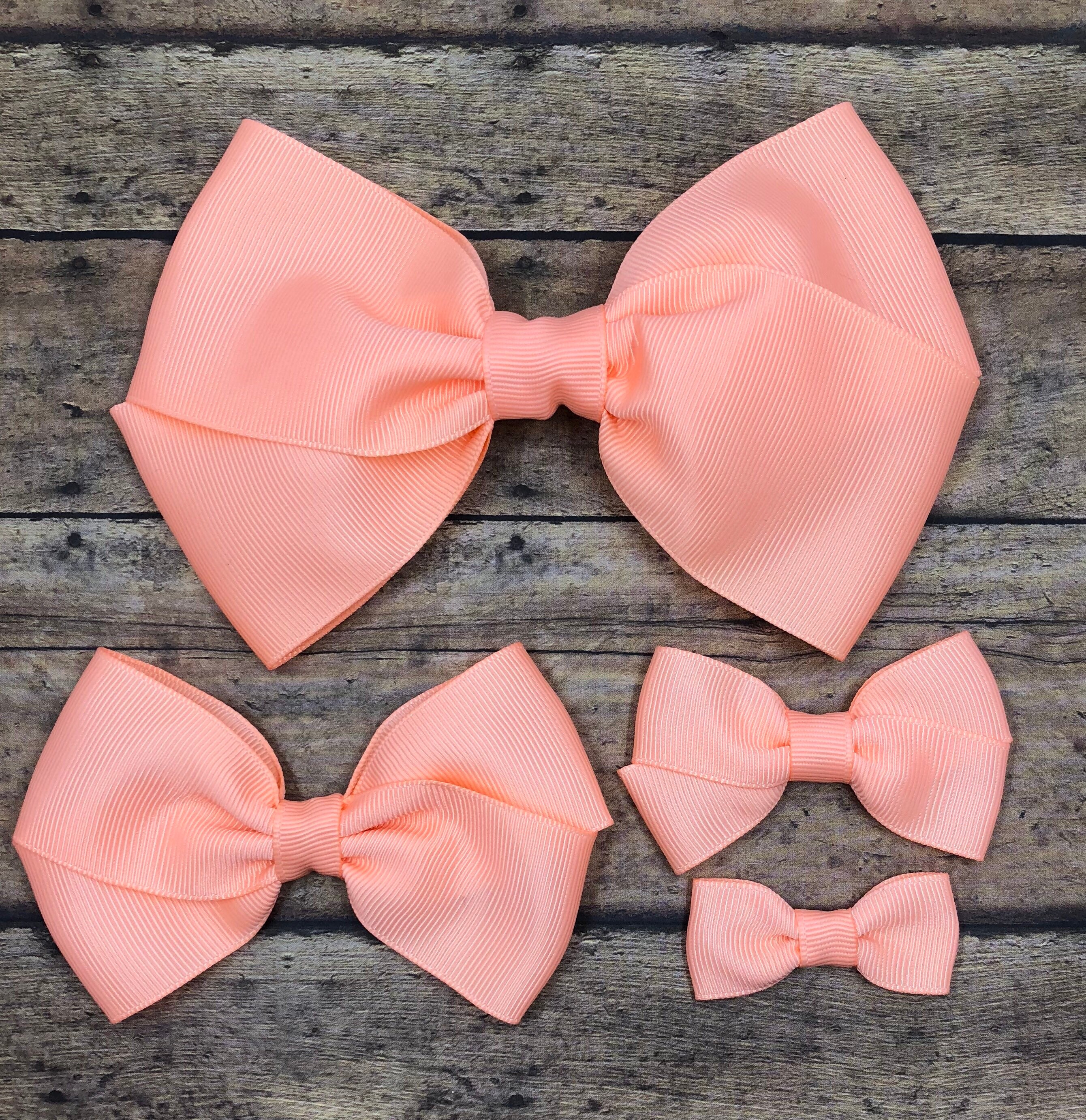 Peach Hair Bow Peach Hard Headband Solid Peach Bow Large Etsy