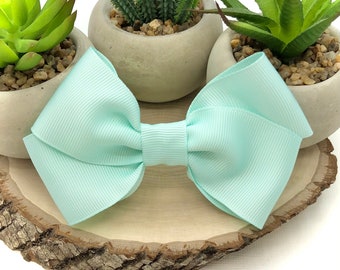 9 Sizes/Styles | Ice Blue Hair Bow | Light Blue Hard Headband, Sky Blue Bow, Baby Blue Bow, Pigtail Bows, BUY 3 GET 1 FREE!
