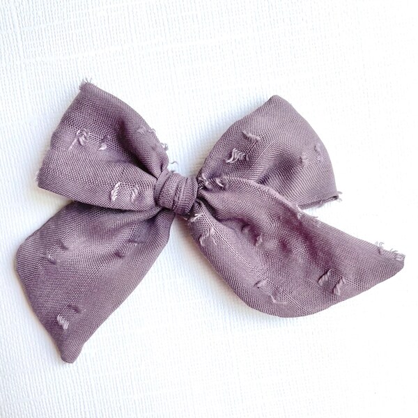 Dusty Purple Swiss Dot Bow | 20 styles | Amethyst Dotted Swiss, Clip Dot Bow, Schoolgirl Bow, Sailor Bow, Pigtail Bow, BUY 3 GET 1 FREE!