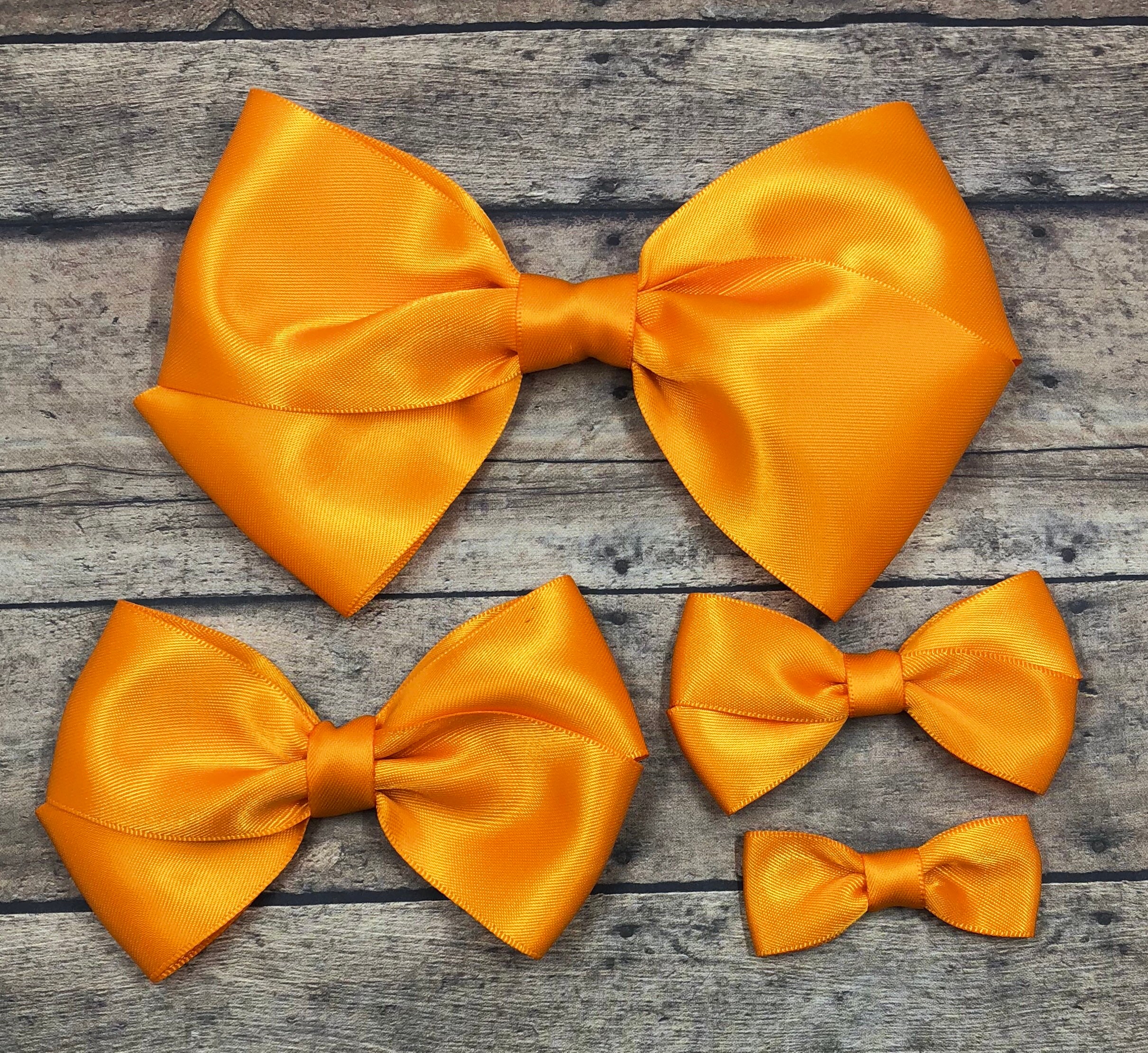 Orange Satin Bow Orange Hair Bow Large Orange Bow Orange Etsy