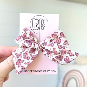 Jewel Tone Butterfly Bow | 20 styles | Schoolgirl Sailor Bow, Pigtail Bows, Fall Purple Pink Butterflies Bow, BUY 3 GET 1 FREE
