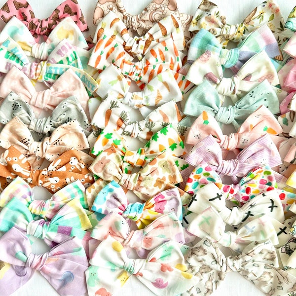 20 styles | Easter Bow, You Choose One! | Schoolgirl Bow, Pigtail Bow, Sailor Bow | Bunny, Carrot, Chick Bows, Spring Bows