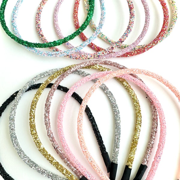 Glitter Hard Headband | 7 colors| Glitter Sparkle Headband, Rainbow Sprinkle Black Pink, Valentine Basket Gift, BUY 3 GET 1 FREE!
