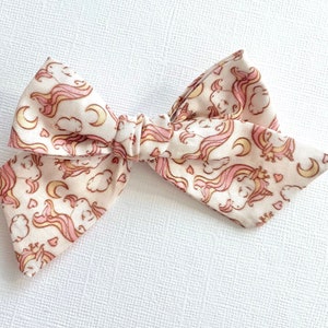 Blush Unicorn Bow | 20 styles | Schoolgirl Sailor Bow, Pigtail Bows, Muted Pastel Spring Summer Bow, Rainbow Party Favor, BUY 3 GET 1 FREE!