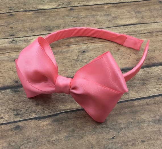 large pink bow headband