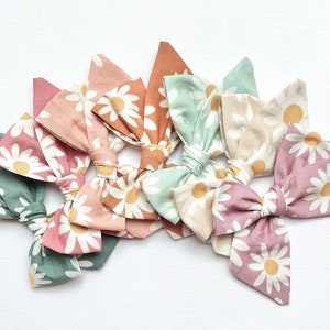 Daisy Bow, You Choose 1 20 styles Spring Summer Floral Bow, Schoolgirl Bow, Pigtail Bows, Sailor Bow, BUY 3 GET 1 FREE image 1