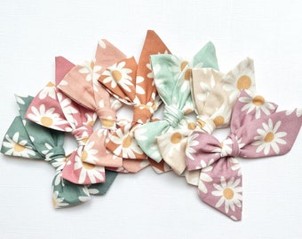 Daisy Bow, You Choose 1! | 20 styles | Spring Summer Floral Bow, Schoolgirl Bow, Pigtail Bows, Sailor Bow, BUY 3 GET 1 FREE!