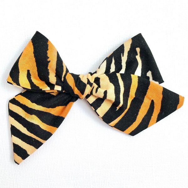 Tiger Stripe Bow | 20 styles | Schoolgirl Bow, Tuxedo Sailor Bow, Pigtail Bows, Safari Jungle Bow, Zoo Animal Bow, BUY 3 GET 1 FREE!