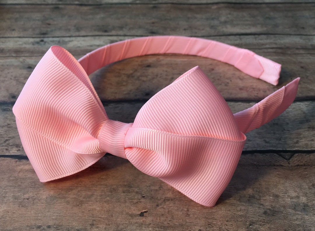 Cotton Candy Pink Bow on Hard Headband, Light Pink Headband, Pink Hair ...