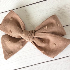 Mocha Swiss Dot Bow | 20 styles | Taupe Brown Dotted Swiss, Clip Dot Bow, Schoolgirl Bow, Sailor Bow, Pigtail Bows, BUY 3 GET 1 FREE!