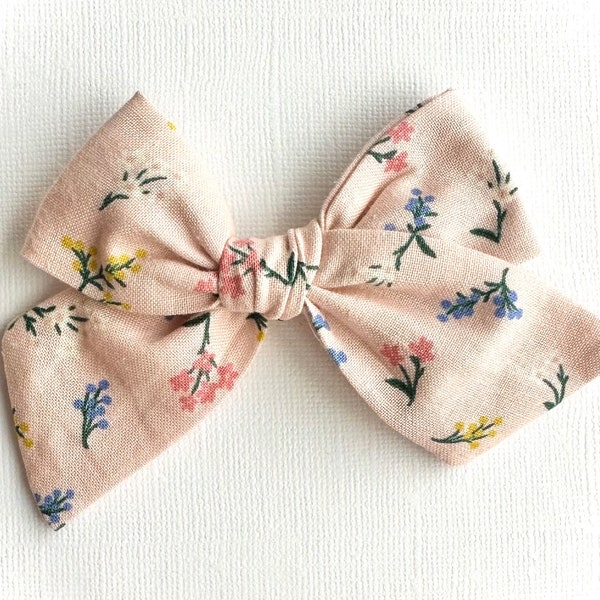 Pink Bouquets Bow | 20 styles |  Rifle Paper Co Floral Bow, Schoolgirl Sailor Bow, Tuxedo Bow, Pigtail Bows, BUY 3 GET 1 FREE!