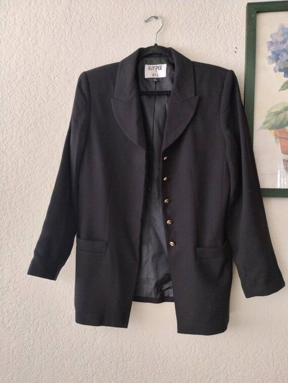 Vintage Ladies Wool Gabardine Blazer by Kasper - image 2