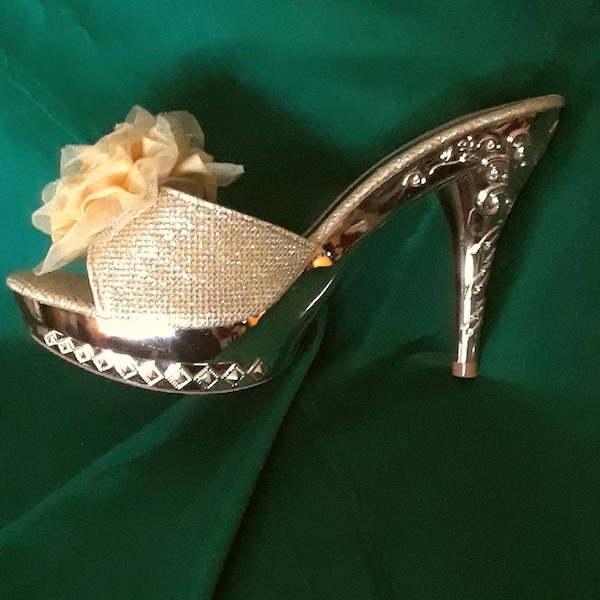 metallic bridal shoes