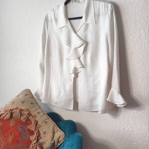 White on White Silk Blouse
