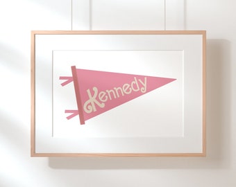 Personalized Pennant Name Sign, Girl Nursery Decor (Digital Download)