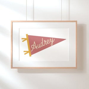 DIGITAL Custom Pennant Flag Print, Nursery Pennant, Personalized Wall Art Digital Download, Nursery Printable Art, Name Pennant for Nursery