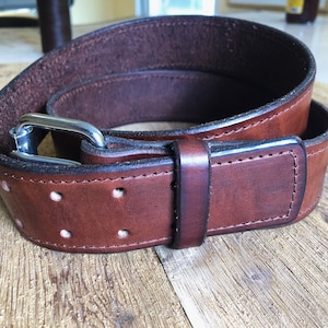 Heavy duty leather belt